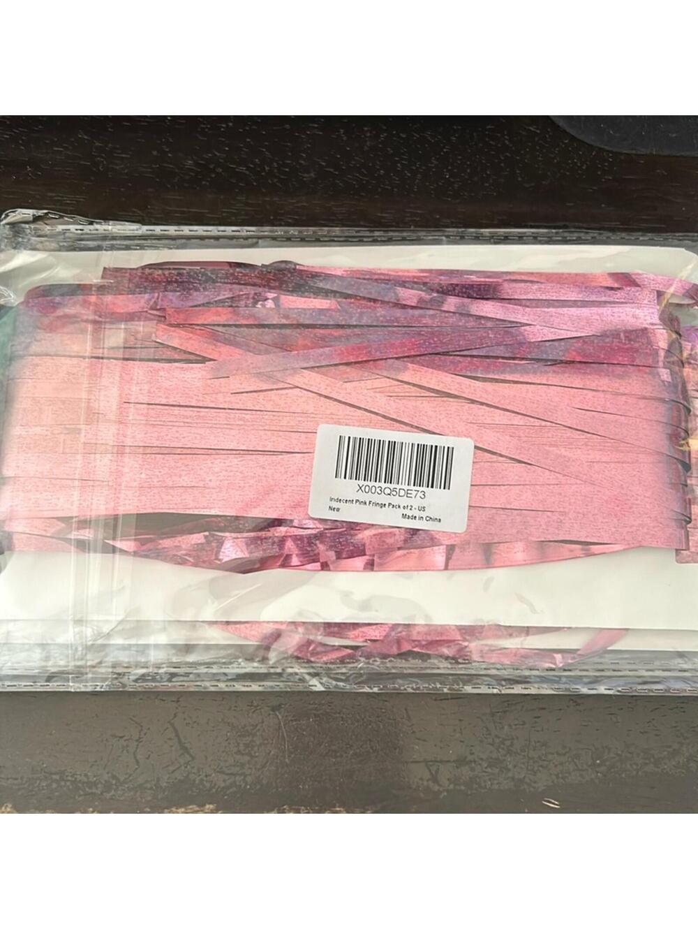 Iridescent pink fringe, 2/pack
